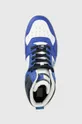 kék Tommy Jeans bőr sportcipő MID CUT BASKET