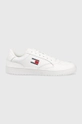 biały Tommy Jeans sneakersy skórzane RETRO LEATHER Męski