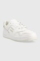 Tommy Jeans sneakers din piele BASKET CUPSOLE EM0EM01194 alb SS23