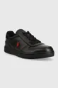 Δερμάτινα αθλητικά παπούτσια Polo Ralph Lauren POLO CRT PP μαύρο