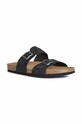 Semišové pantofle Geox U SANDAL GHITA B U159VB.00032.C9999 černá SS25