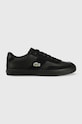 Кожаные кроссовки Lacoste COURT-MASTER PRO замш чёрный 44SMA0084