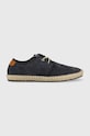 Pepe Jeans espadrile din piele intoarsa TOURIST Planet friendly bleumarin PMS10314