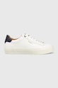 Pepe Jeans sneakers din piele YOGI mic de statură alb PMS30930