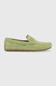 Tommy Hilfiger mokasyny skórzane CASUAL HILFIGER SUEDE DRIVER skóra zamszowa zielony FM0FM04271