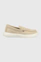 bézs Tommy Hilfiger velúr mokaszin TOMMY HILFIGER HYBRID LOAFER Férfi