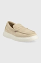 Tommy Hilfiger velúr mokaszin TOMMY HILFIGER HYBRID LOAFER bézs