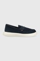Tommy Hilfiger mokasyny zamszowe TOMMY HILFIGER HYBRID LOAFER skóra zamszowa granatowy FM0FM04440