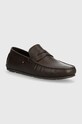 Kožne mokasinke Tommy Hilfiger CASUAL HILFIGER LEATHER DRIVER FM0FM04446 smeđa SS23