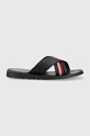 Шлепанцы Tommy Hilfiger CRISS CROSS кожа тёмно-синий FM0FM04457