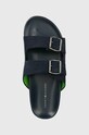 Tommy Hilfiger klapki zamszowe HILFIGER NUBUCK BUCKLES SANDAL granatowy FM0FM04459