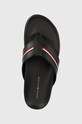 Σαγιονάρες Tommy Hilfiger HILFIGER LEATHER TOE POST SANDAL μαύρο FM0FM04460