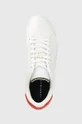 λευκό Δερμάτινα αθλητικά παπούτσια Tommy Hilfiger COURT SNEAKER LEATHER CUP