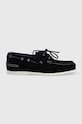 Mokasinke od brušene kože Tommy Hilfiger TH BOAT SHOE CORE SUEDE FM0FM04505 mornarsko plava SS24