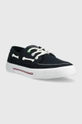 Tommy Hilfiger tenisówki CORE BOAT SHOE CANVAS granatowy