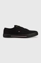 Tommy Hilfiger tenisówki CORE CORPORATE VULC CANVAS czarny FM0FM04560