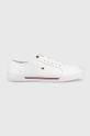 bela Usnjene teniske Tommy Hilfiger CORE CORPORATE VULC LEATHER Moški