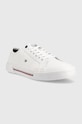 Kožne tenisice Tommy Hilfiger CORE CORPORATE VULC LEATHER FM0FM04561 bijela SS23