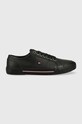 Шкіряні кеди Tommy Hilfiger CORE CORPORATE VULC LEATHER чорний FM0FM04561