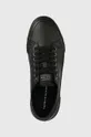 μαύρο Δερμάτινα ελαφριά παπούτσια Tommy Hilfiger CORE CORPORATE VULC LEATHER