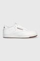Reebok Classic sneakers din piele Club C 85 mic de statură alb FZ6012