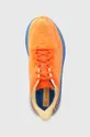 orange Hoka One One running shoes Clifton 9