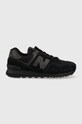 New Balance 574 Triple Black δέρμα σαμουά μαύρο ML574EVE