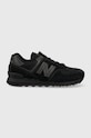New Balance sneakers 574 Triple Black pelle scamosciata nero ML574EVE