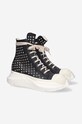 Rick Owens scarpe da ginnastica in pelle DU01C6840.VLES2.BLACK nero