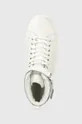 fehér Calvin Klein bőr sportcipő HIGH TOP LACE UP W/PLAQUE