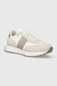 Calvin Klein sneakers LOW TOP LACE UP MIX piele întoarsă bej HM0HM00497