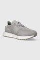 Tenisky Calvin Klein LOW TOP LACE UP MIX semišová kůže šedá HM0HM00497