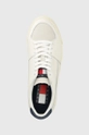 biały Tommy Jeans sneakersy skórzane TOMMY JEANS VULCANIZED ESS