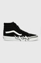 Semišové tenisky Vans SK8-Hi Flame přírodní kůže černá VN0005UJBZW1
