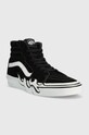 Semišové tenisky Vans SK8-Hi Flame VN0005UJBZW1 černá SS23