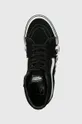 μαύρο Σουέντ αθλητικά παπούτσια Vans SK8-Hi Flame