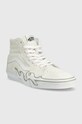 Vans teniși din piele întoarsă SK8-Hi Flame VN0005UJWWW1 alb SS23