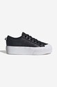 adidas Originals leather plimsolls Nizza Platform W HQ1963 grain leather black HQ1963