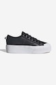 adidas Originals leather plimsolls Nizza Platform W HQ1963 grain leather black HQ1963