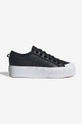 black adidas Originals leather plimsolls Nizza Platform W HQ1963 Unisex