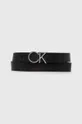μαύρο Αναστρέψιμη δερμάτινη ζώνη Calvin Klein Γυναικεία