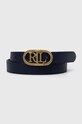 Kožený pásek Lauren Ralph Lauren modrá 412883714