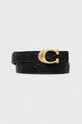 Coach pasek skórzany dwustronny czarny CD485