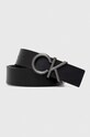 Αναστρέψιμη δερμάτινη ζώνη Calvin Klein μαύρο K50K510354.PPYX