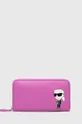 rosa Karl Lagerfeld portafoglio in pelle Donna