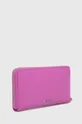 Δερμάτινο πορτοφόλι Karl Lagerfeld ροζ