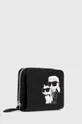 Usnjena denarnica Karl Lagerfeld črna