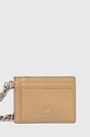 Kožené pouzdro na karty MICHAEL Michael Kors přírodní kůže hnědá 34R3ST9D5L