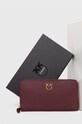 Pinko portfel skórzany 100250.A0F1 bordowy