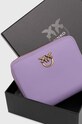 Pinko portfel skórzany fioletowy 100249.A0F1